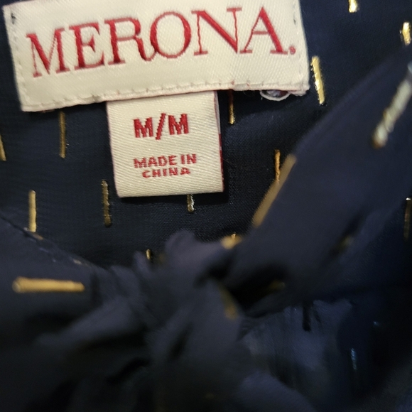 Merona Sleeveless Summer Blouse Top Med Black & Gold - Picture 3 of 7